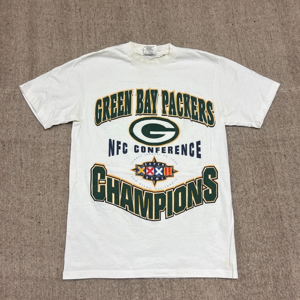 Vintage Green bay Packers Shirt Mens Medium White 1990s